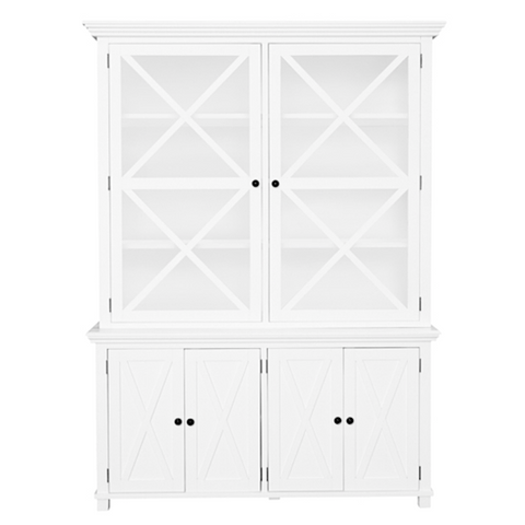 Sorrento Tall Glass Door Cabinet White