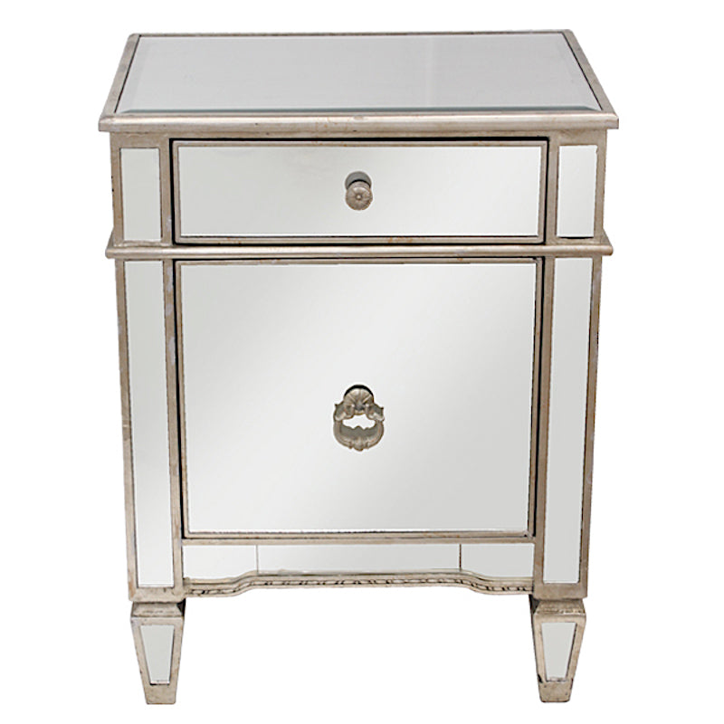 Mirrored Antique Bedside Cabinet