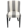 Ophelia Thick Charcoal Stripe Linen Dining Chair