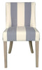 Ophelia Thick Blue and White Stripe Linen Dining Chair