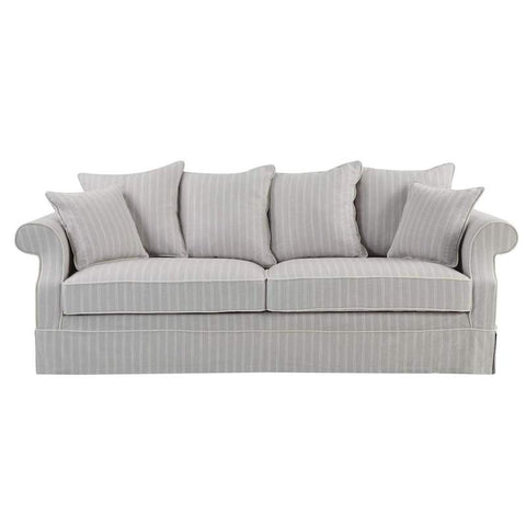 Avalon Silver Grey Pin Stripe 3 Seat Sofa
