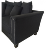 Black Studded 3 Seat Sofa