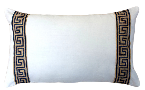 Linen Greek Key Cushion