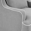 Bondi Grey Armchair with White Piping