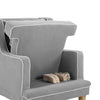 Bondi Grey Armchair with White Piping