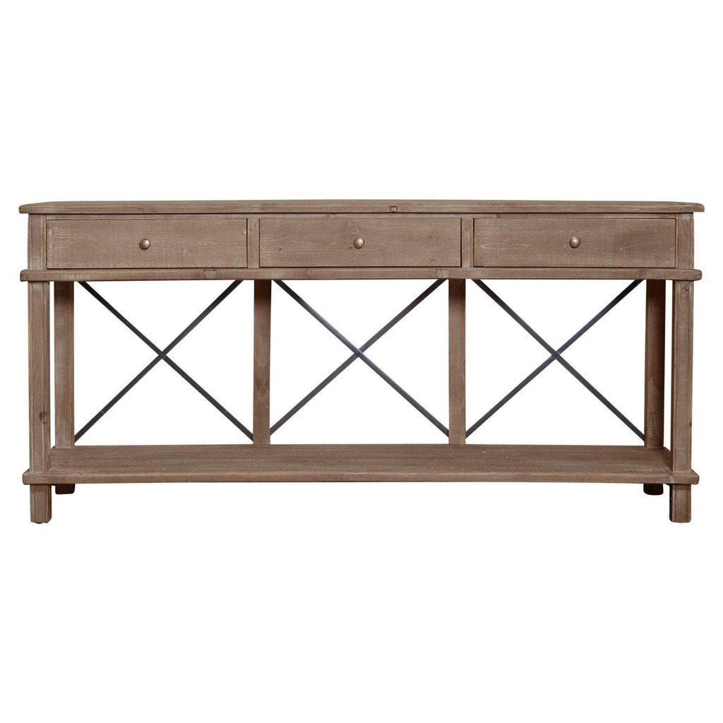 Timber & Metal 3 Drawer Console Table
