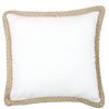 Hamptons White Linen & Jute Cushion