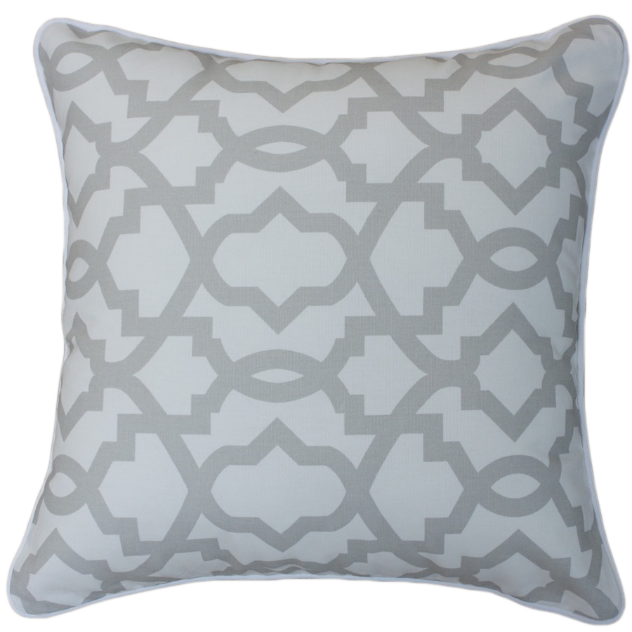French Grey Trellis Cushion