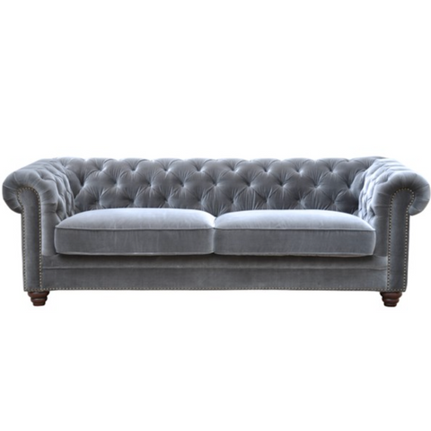 Grey Tufted 3 Seat Sofa