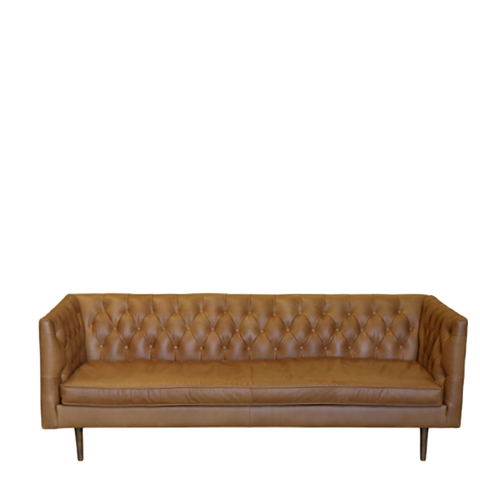 Abby 3 Seat Russet Leather Sofa